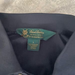 Brooks Brothers-Saint Andrews edition golf shirt, solid, navy, blue size large